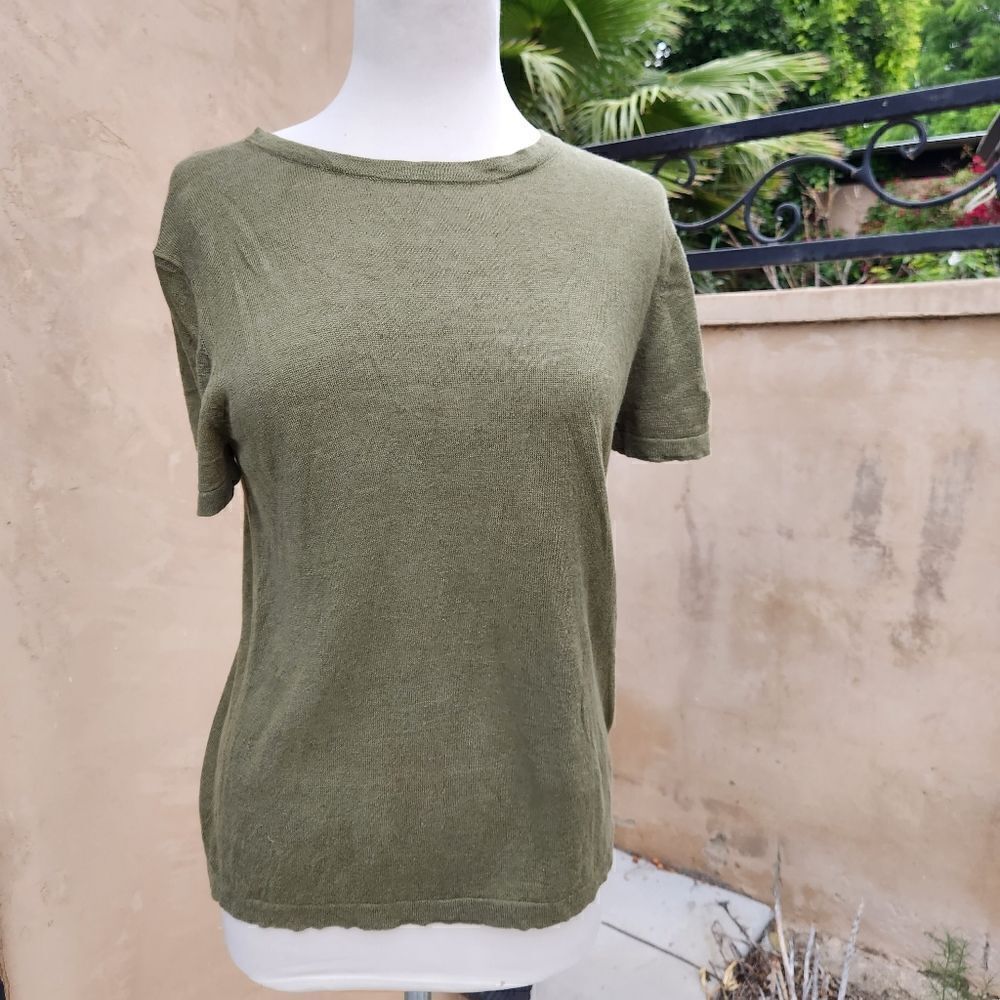 Jenni kayne short sleeve linen knit tee pullover